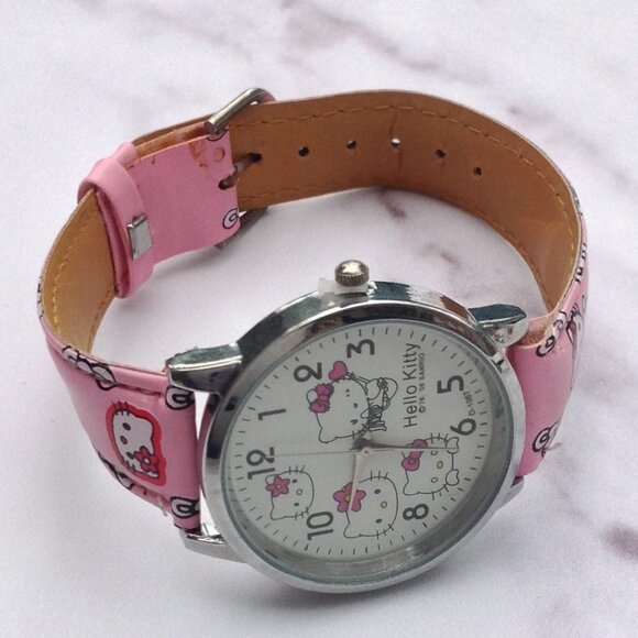 Hello Kitty Wrist Watch  by Sanrio  w Pink + Black Ms. Hello Kitty Everywhere - Picture 7 of 14